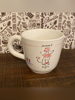 La Madeline French Cafe Latte Mug Novelty Coffee Cup Bonjour Poodle